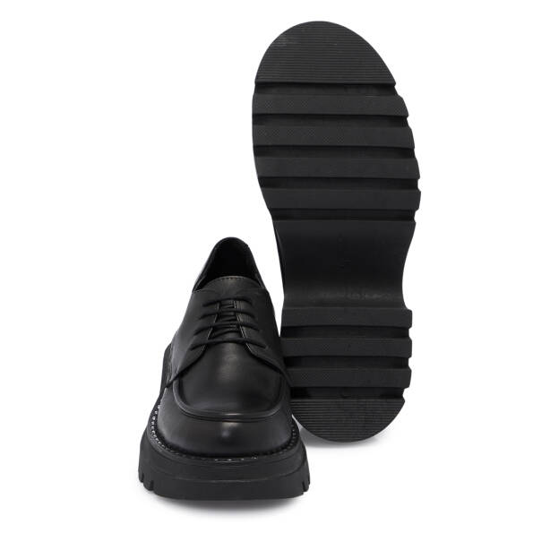 Siyah Hakiki Deri Kadın Casual Ayakkabı - K25S1AY68304-A23 - Tergan
