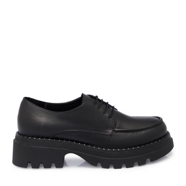 Siyah Deri Kadın Casual Ayakkabı - K25S1AY68304-A23 - Tergan