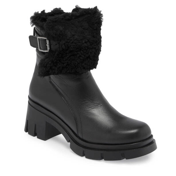 Siyah Deri Kadın Casual Bot - K23K1BT66856-A23 - 1