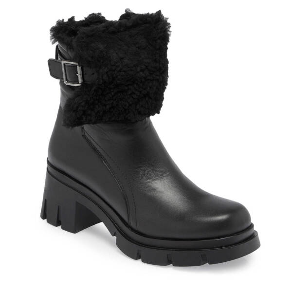 Siyah Deri Kadın Casual Bot - K23K1BT66856-A23 - 1