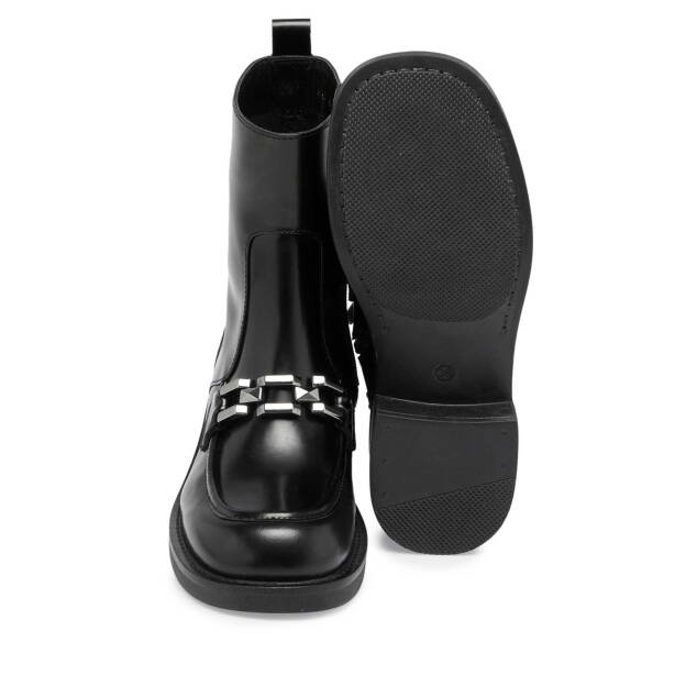 Siyah Hakiki Deri Kadın Casual Bot - K23K1BT67039-A35 - 4