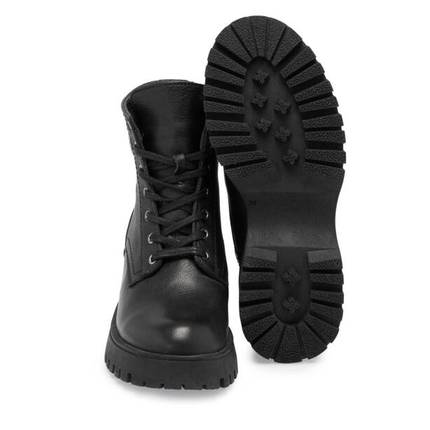 Siyah Hakiki Deri Kadın Casual Bot - K23K1BT67048-A23 - 4