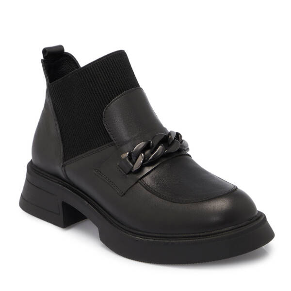 Siyah Deri Kadın Casual Bot - K24K1BT67504-A23 - 1