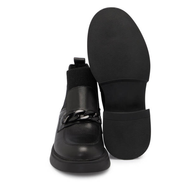 Siyah Deri Kadın Casual Bot - K24K1BT67504-A23 - Tergan