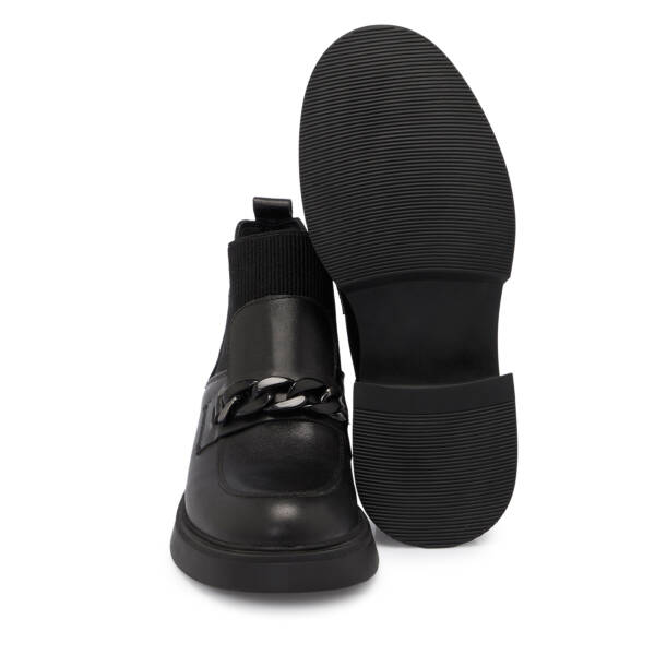 Siyah Deri Kadın Casual Bot - K24K1BT67504-A23 - 4