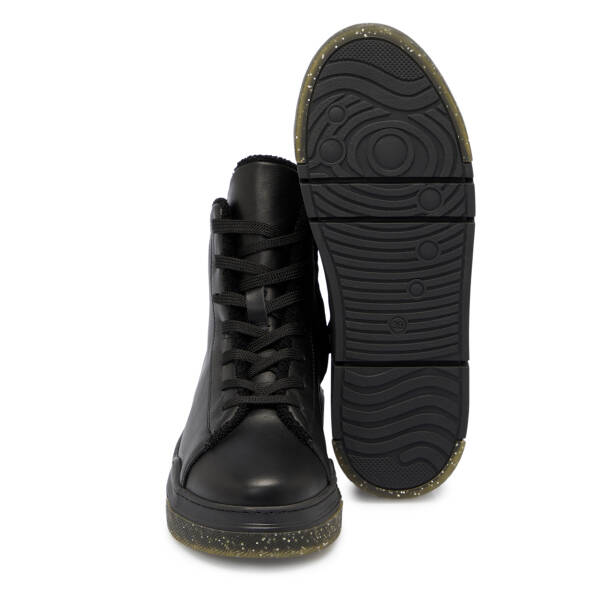 Siyah Deri Kadın Casual Bot - K24K1BT67533-A23 - 4