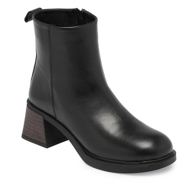 Siyah Deri Kadın Casual Bot - K24K1BT67559-A23 - Tergan