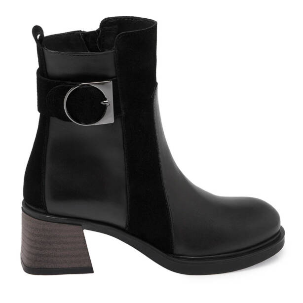 Siyah Deri Kadın Casual Bot - K24K1BT67561-F49 - 3