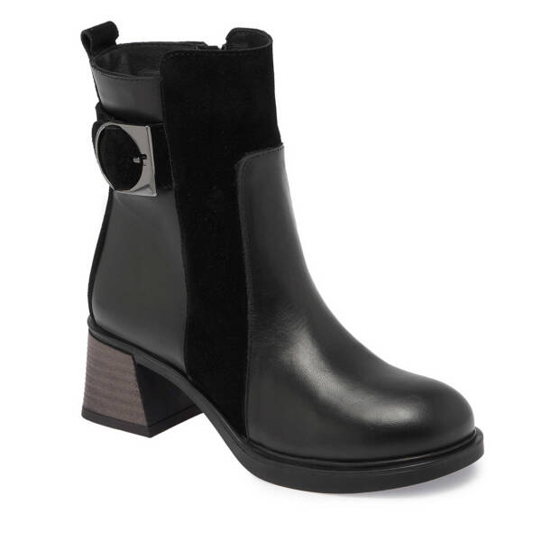 Siyah Deri Kadın Casual Bot - K24K1BT67561-F49 - 1
