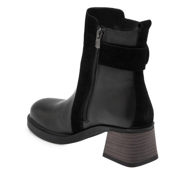 Siyah Deri Kadın Casual Bot - K24K1BT67561-F49 - 2