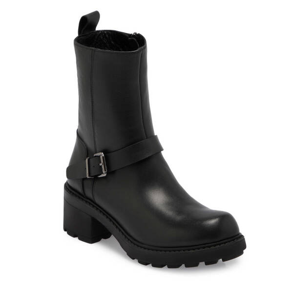 Siyah Deri Kadın Casual Bot - K24K1BT67562-A23 - 1