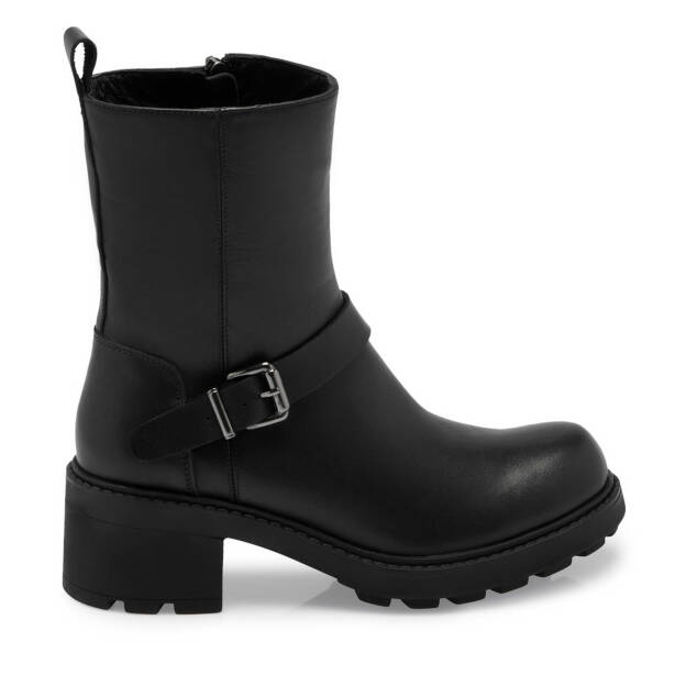 Siyah Deri Kadın Casual Bot - K24K1BT67562-A23 - Tergan