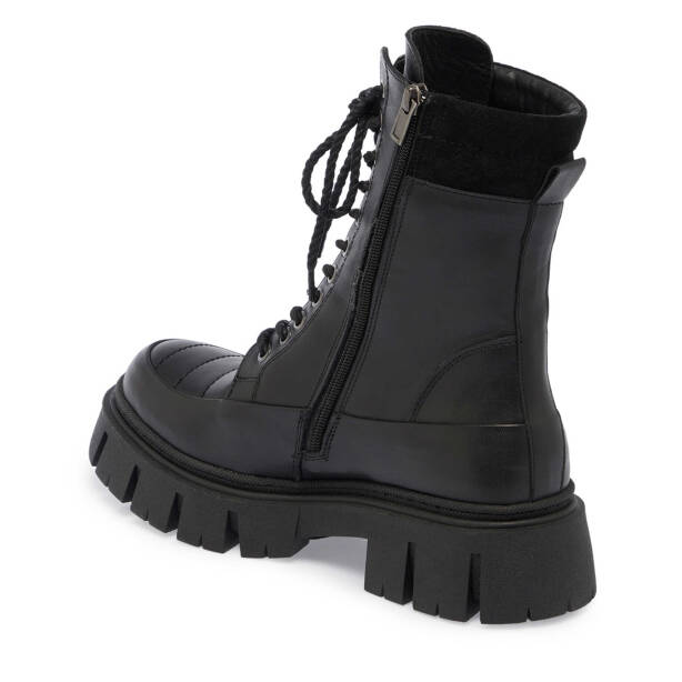 Siyah Deri Kadın Casual Bot - K24K1BT67588-A23 - 2