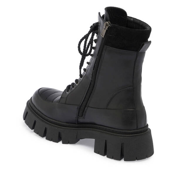 Siyah Deri Kadın Casual Bot - K24K1BT67588-A23 - 2