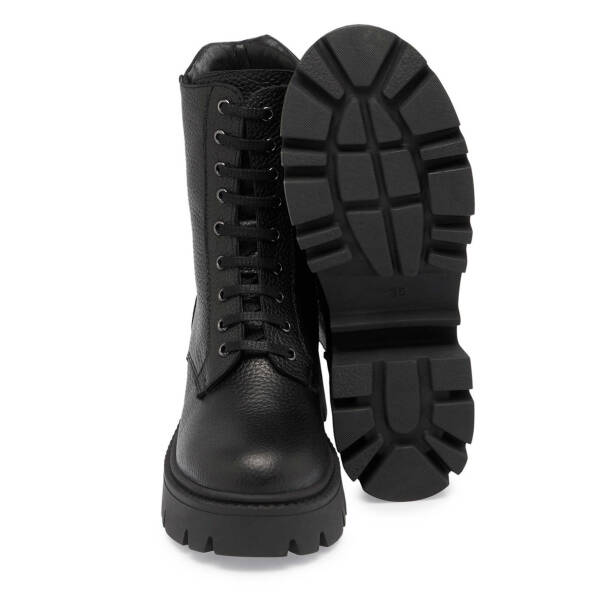 Siyah Deri Kadın Casual Bot - K24K1BT67621-A41 - Tergan