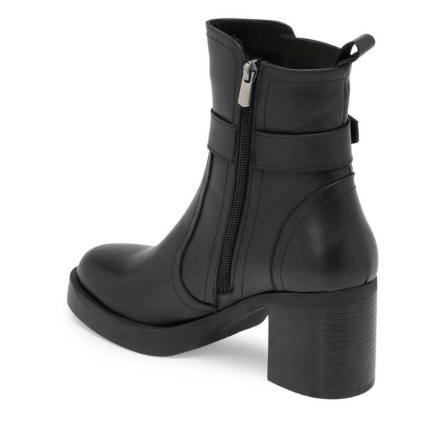 Siyah Deri Kadın Casual Bot - K24K1BT67623-A23 - 2