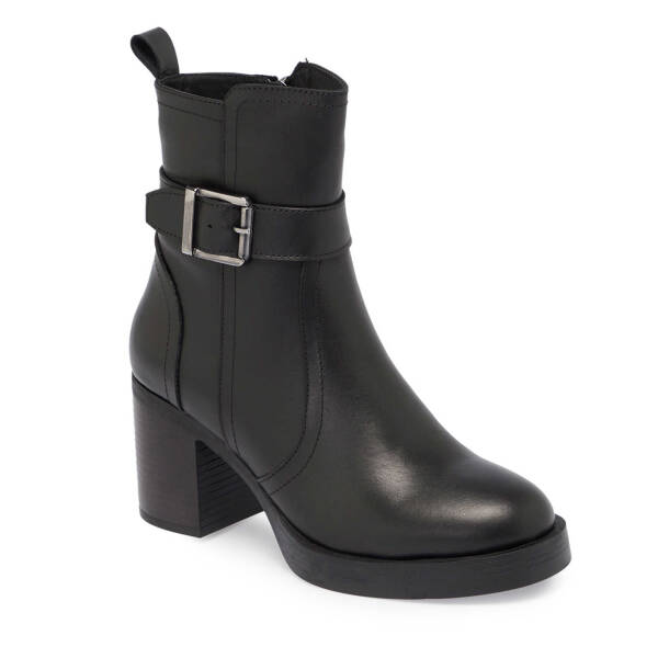 Siyah Deri Kadın Casual Bot - K24K1BT67623-A23 - 1