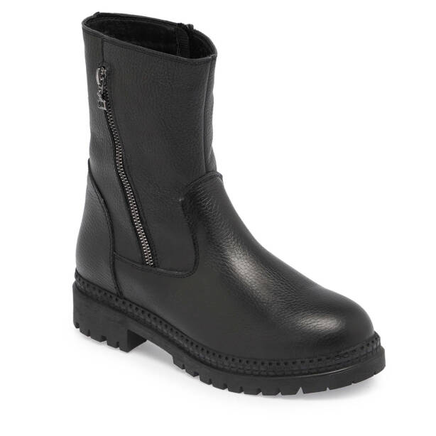 Siyah Deri Kadın Casual Bot - K24K1BT67673-A41 - Tergan