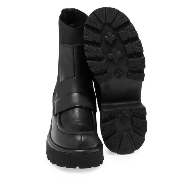 Siyah Deri Kadın Casual Bot - K24K1BT67693-A23 - 4