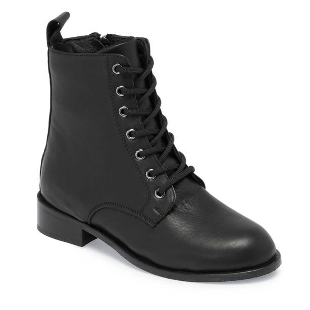 Siyah Deri Kadın Casual Bot - K24K1BT67741-A23 - Tergan