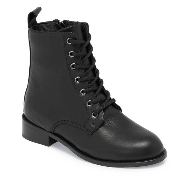 Siyah Deri Kadın Casual Bot - K24K1BT67741-A23 - 1