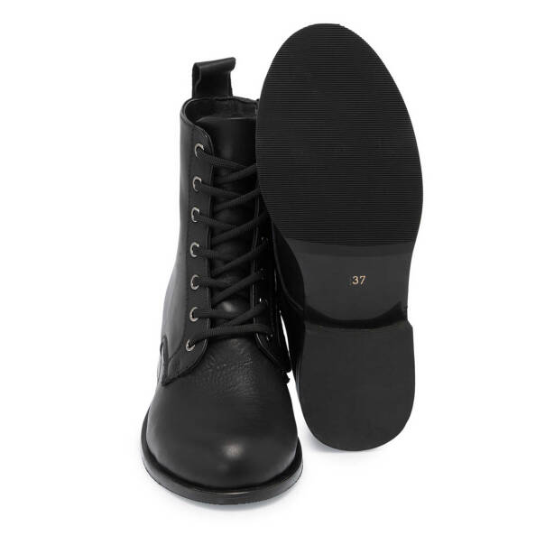 Siyah Deri Kadın Casual Bot - K24K1BT67741-A23 - Tergan