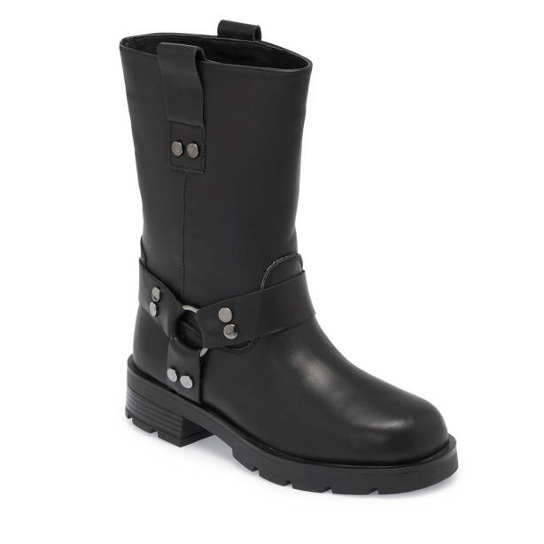 Siyah Deri Kadın Casual Bot - K24K1BT67743-A23 