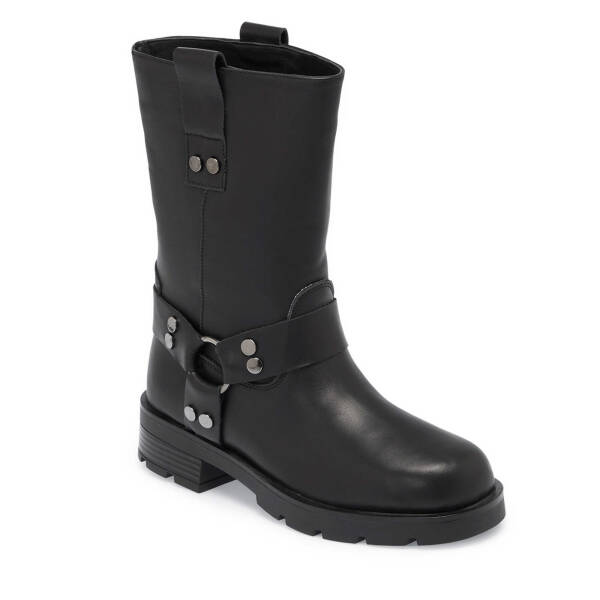 Siyah Deri Kadın Casual Bot - K24K1BT67743-A23 - 1