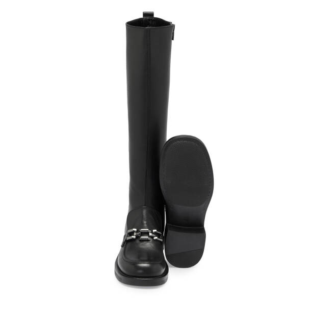 Siyah Deri Kadın Çizme - K23K1CM67040-C59 - Tergan