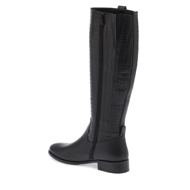 Siyah Deri Kadın Çizme - K23K1CM67042-N97 - 2