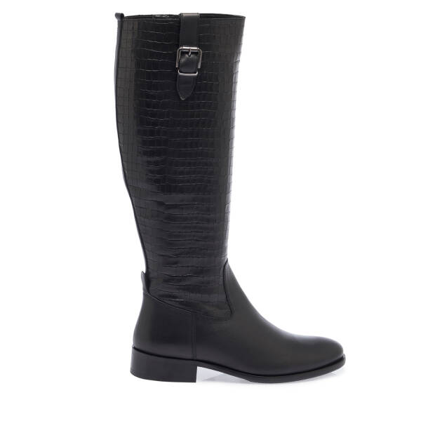 Siyah Deri Kadın Çizme - K23K1CM67042-N97 - 3