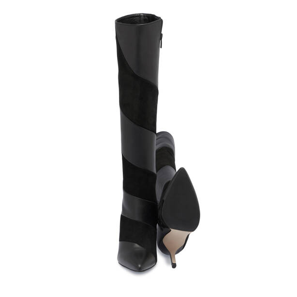 Siyah Hakiki Deri Kadın Çizme - K23K1CM67063-C59 - 4