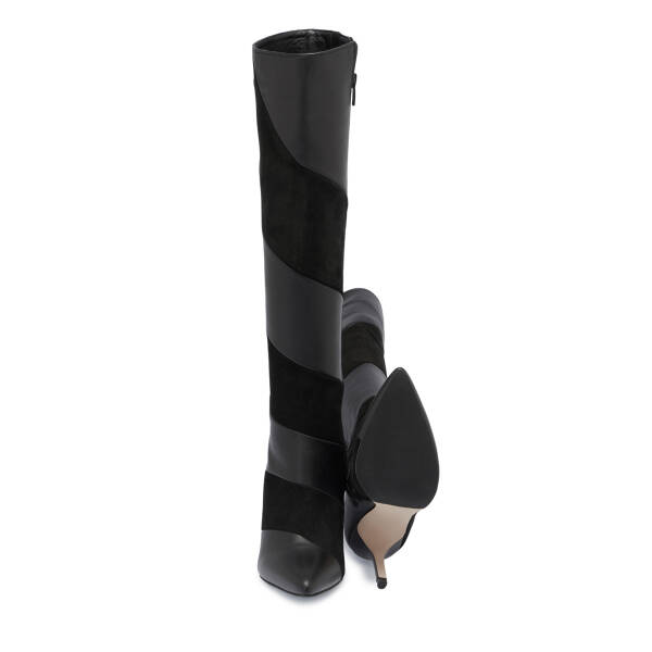 Siyah Hakiki Deri Kadın Çizme - K23K1CM67063-C59 - 4