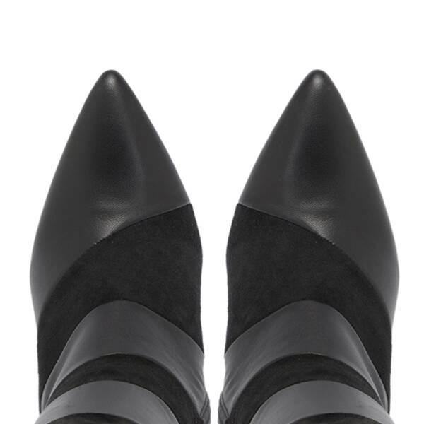 Siyah Hakiki Deri Kadın Çizme - K23K1CM67063-C59 - 5