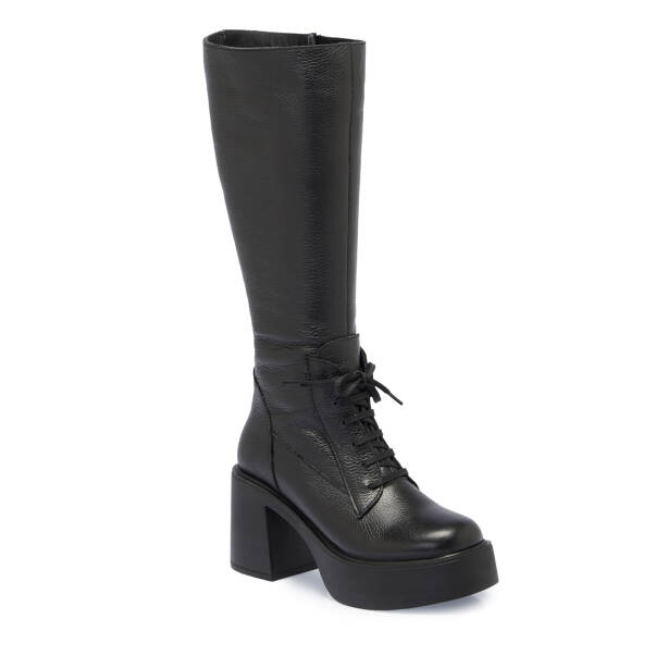 Siyah Deri Kadın Çizme - K23K1CM67074-A41 - Tergan