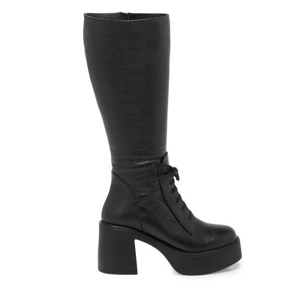 Siyah Deri Kadın Çizme - K23K1CM67074-A41 - 3