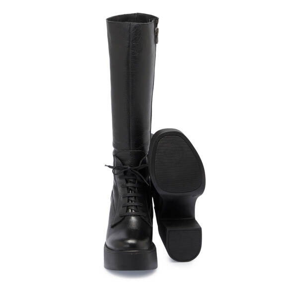 Siyah Deri Kadın Çizme - K23K1CM67074-A41 - 4