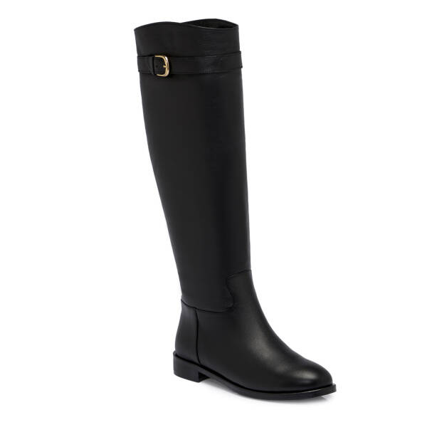 Siyah Deri Kadın Çizme - K25K1CM68149-A23 