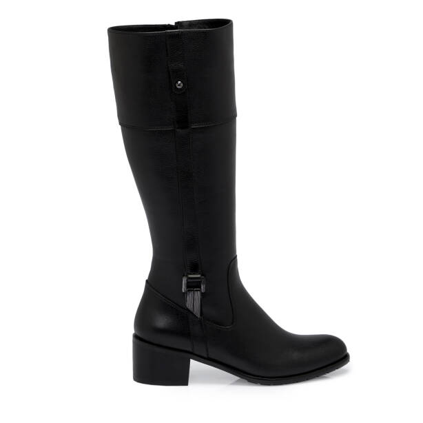 Siyah Deri Kadın Çizme - K25K1CM68150-A23 - 3