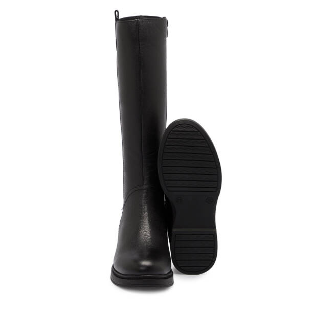 Siyah Deri Kadın Çizme - K25K1CM68211-A23 - 4
