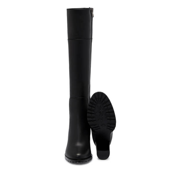Siyah Deri Kadın Çizme - K25K1CM68257-A23 - 4