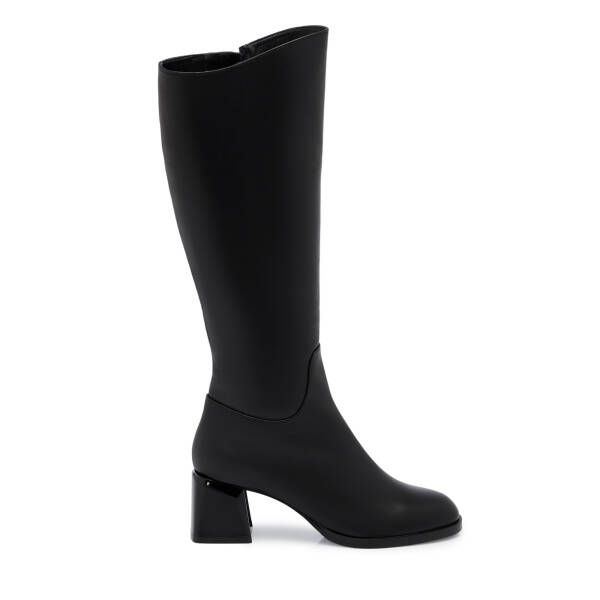 Siyah Deri Kadın Çizme - K25K1CM68262-A23 - 3