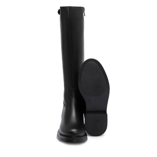 Siyah Deri Kadın Çizme - K25K1CM68324-A23 - 4