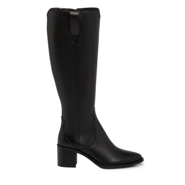 Siyah Deri Kadın Çizme - K25K1CM68343-A23 - 3