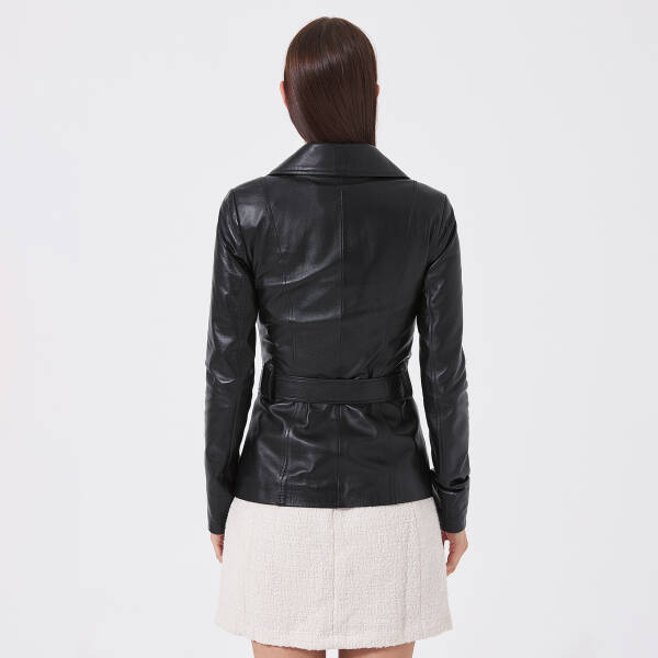 Siyah Deri Kadın Deri Ceket - K24IDM320436-Q3H - 3