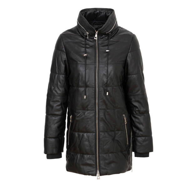 Siyah Hakiki Deri Kadın Deri Kaban - K24KDM320454-Q3H - 1