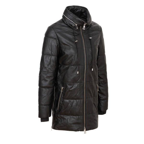 Siyah Hakiki Deri Kadın Deri Kaban - K24KDM320454-Q3H - 2