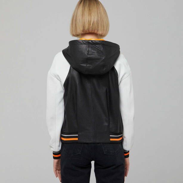 Siyah Deri Kadın Deri Mont - K22IDM320235-R9X - 3