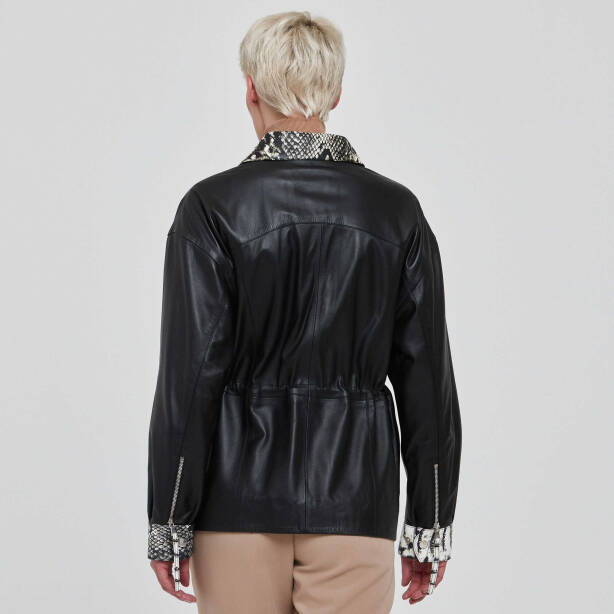 Siyah Deri Kadın Deri Mont - K22KDM320288-Q3H - 4