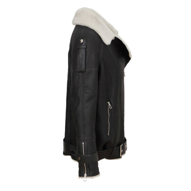 Siyah Deri Kadın Deri Mont - K22KKM320353-T8X - Tergan